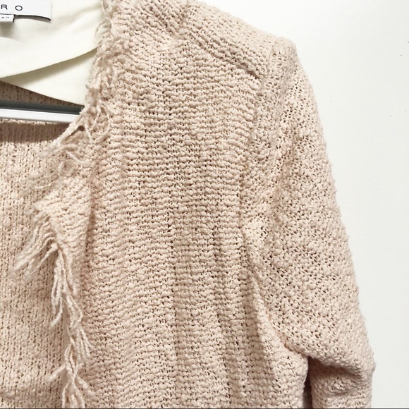 IRO Shavani Fringe Trim Blazer Jacket Neutral Pink - Picture 4 of 7